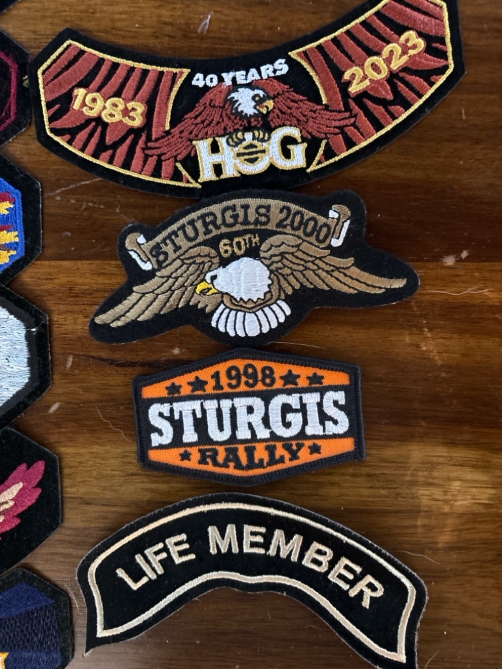 Harley HOG Patch Lot Sturgis Daytona Bike Week 1987 Bandana Bundle